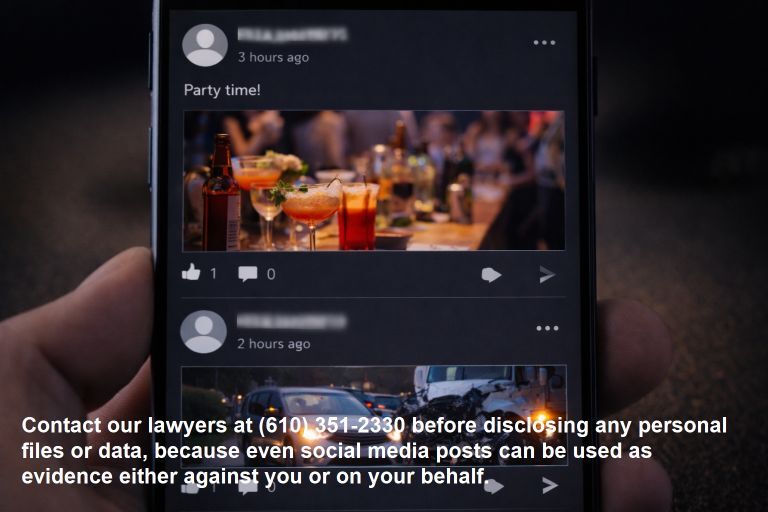Spcial media images showing a car accident resulting from drink driving