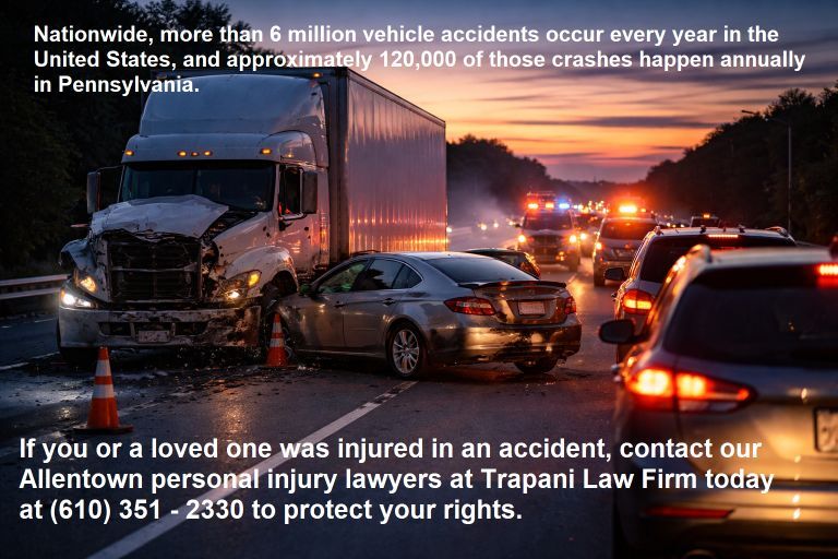 Allentown car and truck accident