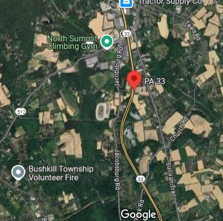 Car Accident on Route 33 in Bushkill Township Northampton County, PA