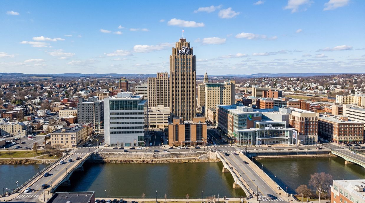 Skyline photo of Allentown, PA in Lehigh Valley region of Pennsylvania